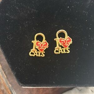 I love Cats Charms for Earrings-Boutique